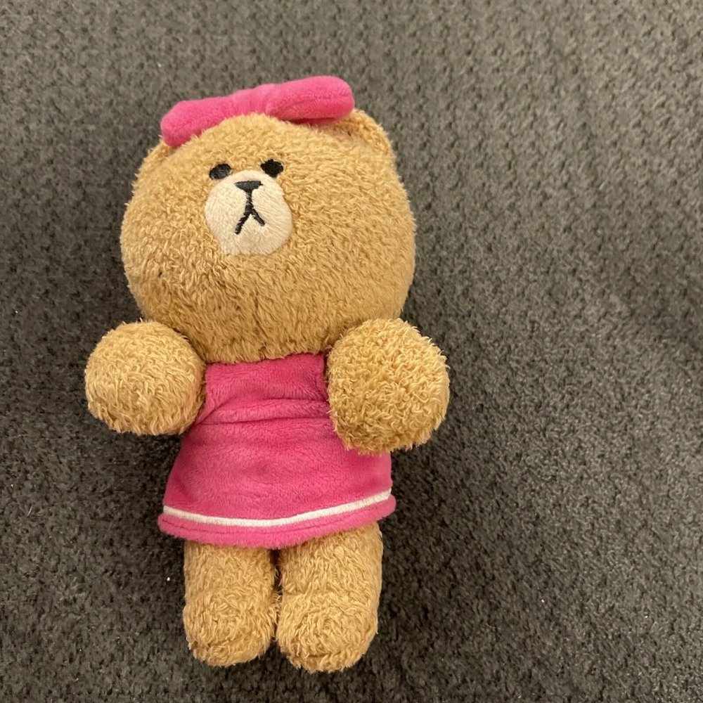 Small Line Friends Pink Dress Girl Plush Bear C4